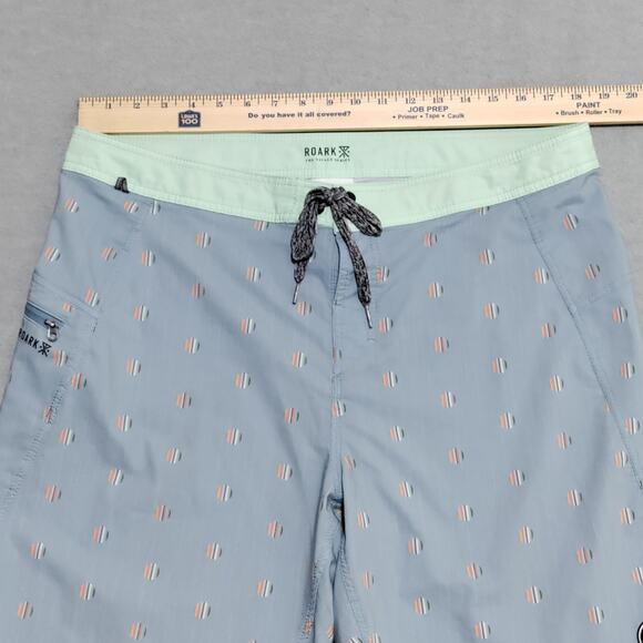 Roark Swim Trunks Board Shorts Mens 36 Savage Series 9" Blue Green Geometric - Picture 10 of 14